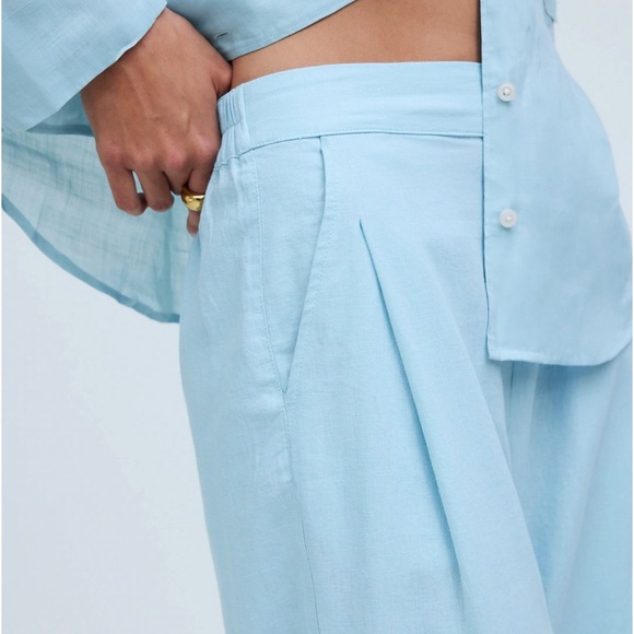 NWT Madewell Linen Blend Pull-On Straight Crop Pant - Picture 3 of 8